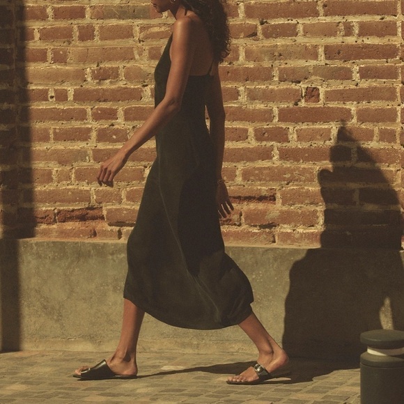 Madewell Crisscross Midi Slip Dress Cupro-Blend in True black size 4 NWT NP085 - Picture 7 of 13